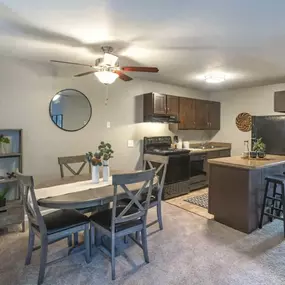 Kitchen at Nemoke Trails apartments in Haslett, MI