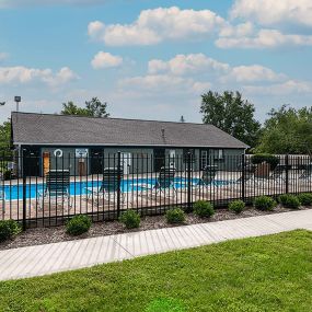 Pool at apartments in Grand Rapids