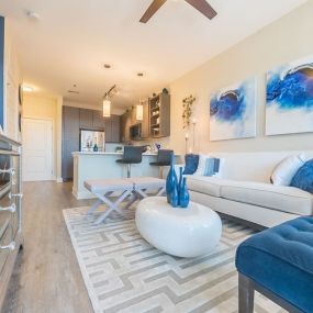 Living Room with Kitchen View