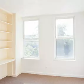 Bedroom with Wall Shelving