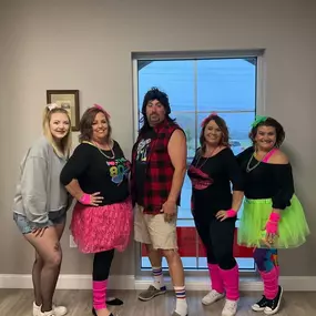 Happy Halloween from Matt Coughlin State Farm. Katie, Carol, Matt, Jenn and Sedeana. #80sbaby