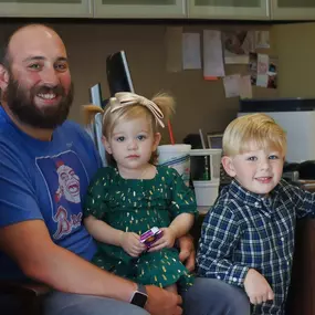 Look who came to see daddy before their photo session with Santa!