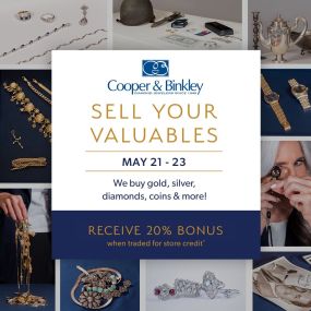 Are you spring cleaning and finding unwanted valuables? Great news, Cooper & Binkley Presents a Buying Event is next week! ???? No appointment is needed for this Antiques Roadshow style event, just pop in during the event hours! ✨✨