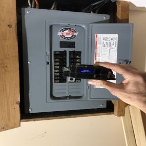 Malfunctioning Square D QO 100 amp 240 volt main electrical breaker. We removed existing and installed a new electrical breaker. Power fully restored and one thrilled client!