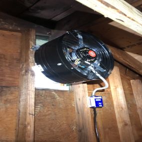 Removed existing and install a new Master Flow EZ Cool Plug-in attic fan. Plus, added two new receptacles for general use.