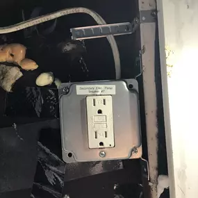 Added a GFCI device/receptacle to the garage area. Used a Raco 1900 metal electrical deep box and cover plate.