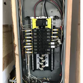 Install a new Square D 100 amp 120/240 volt electrical service. Labeled  all the individual breakers.