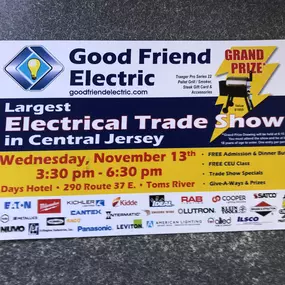 Don't forget about the Electrical Trade Show today! excellent way to break into the Electrical business. Lots of Electrical Contractors, vendors, Give-A-Ways/prizes and one superb dinner buffet. Hope to see you there.