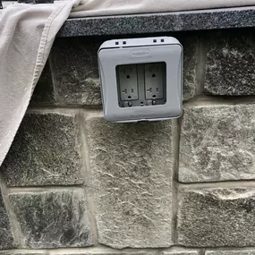 Added receptacles to this beautiful outdoor living area. Used Leviton and Hubbell/Taymes electrical products. Always the best materials at TWO Electrical Contracting!