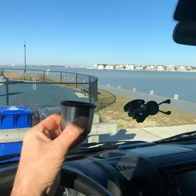 Morning Cup of Joe overlooking an icy Barnegat Bay.