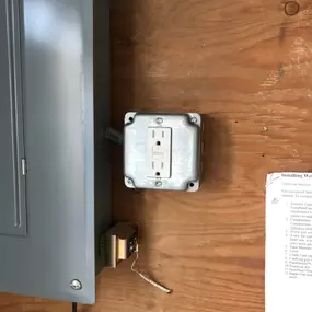 Installed a 20 amp dedicated circuit with GFCI protection right off the main electrical panel. Always nice to have a power source in the utility area.