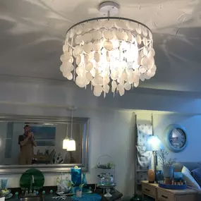 Removed existing and installed a new Shore theme chandelier.