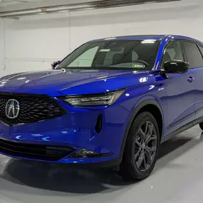 2022 Acura MDX with A-Spec Package in Apex Blue.