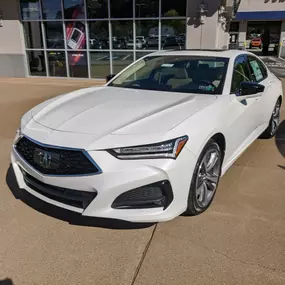 2021 Acura TLX with Advance Package in Platinum White.