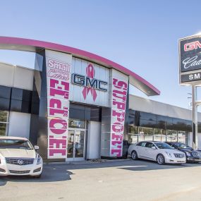 Smail GMC supports Breast Cancer Awareness Month.  A portion of every Ford Vehicle sold during the month of October will be donated to Local Breast Cancer Awareness Organizations.