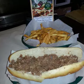 Cheese Steak and French Fries