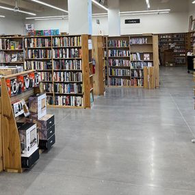 Shelves of books at HPB Westlane Avenue, a new and used bookstore that buys and sells items in Columbus, Ohio.