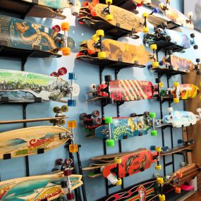 Some of the skateboards in store