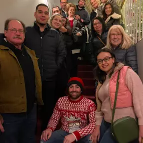 The team gathered at the Capital Theatre to watch a performance for Christmas.