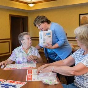 At Oak Park Senior Living, we offer a variety of services and programs tailored to our residents direct needs. We offer a variety of entertainment features including billiard tables, movie theaters, and much more – all within one building.