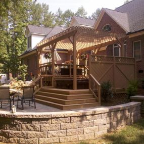 Durham deck and patio with pergola.