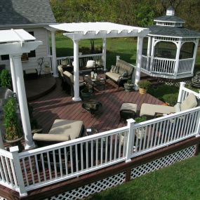 Raleigh deck with pergola and gazebo.