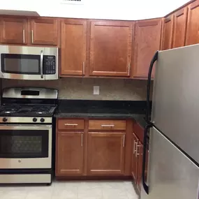 Stainless steel appliances at Clarence House Apartments