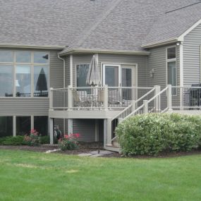 Redeck and expansion in SW Fort Wayne.  New Azek decking and rail with Deckorator balusters