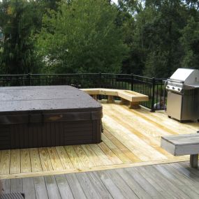 New spa deck in SW Fort Wayne.  Custom spa support to support over 16,000 pounds