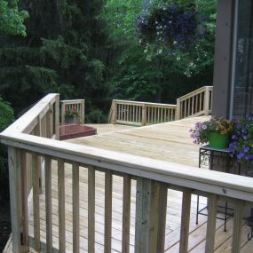 Deck replacement and expansion in Aboite Township.  Relocated and incorporated hot tub.