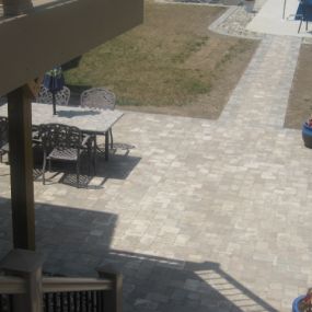 New Belgard Dublin Cobble paver patio and pool surround, in Leo, IN