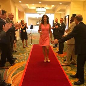 Manassas, VA Home insurance agent, Christine Angles walking the red carpet at Allstate Honor Ring