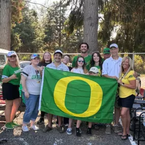 Cheering on the University of Oregon