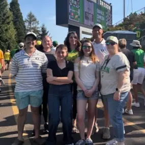 Cheering on the University of Oregon