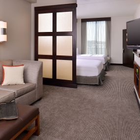 Rooms should always feel, well, roomy and we made no exception here with our accessible rooms featuring separate sleeping and living areas, including two queen Hyatt Grand Bed® and our Cozy Corner with sofa sleeper.