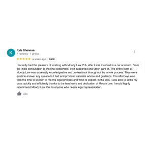 Google review of Moody Law, P.A. | Lakeland, FL