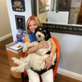 Misty and mascot, Scarlet Fire!  Just another day at work!  Stop by and meet the family.