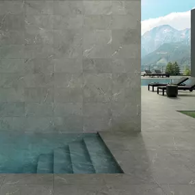 Anthology Gray 12 X 24 & 24 X 48 Anti-Slip Finish Spa