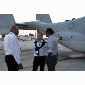 June 2022, Talking with Tom Wilson, Chairman, CEO and President of Allstate Insurance co at Miramar Airforce Base.