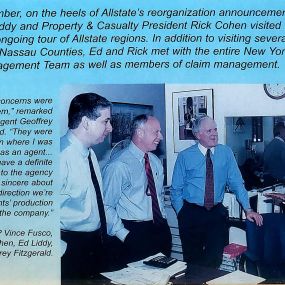 A Special visit from the Chairman and Ceo, Ed Liddy, President of Property & Casualty, Rich Cohen and Field Vice President, Vincent Fusco.