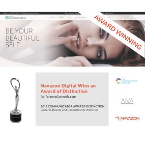 2017 Communicator Awards Distinction for General-Beauty and Cosmetics for Websites - Tarzana Cosmetic