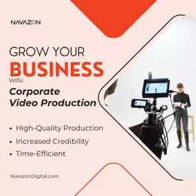 Grow your business with professional corporate video production! Navazon's video production team will provide your business with high-quality corporate videos that, not only save your business time but also increase your business's credibility! 
#CorporateVideos #VideoProduction #ContentCreation #BusinessMarketing