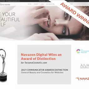 2017 Communicator Awards Distinction for General-Beauty and Cosmetics for Websites - Tarzana Cosmetic