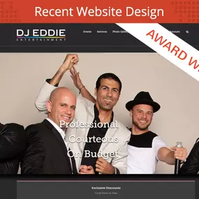 Award Winning Website Design - DJ Eddie Entertainment