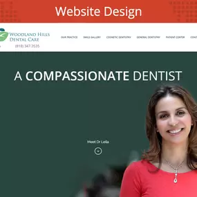 website design sample - Woodland Hills Dental Care