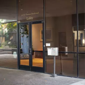 Navazon Digital office building in Woodland Hills. Lobby entrance.