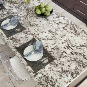 Delicatus White granite has a clean, white background with black biotite crystals, giving this stone a contemporary look.