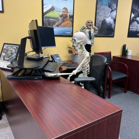 our receptionist is waiting for you.