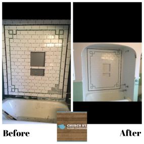 Tub wall tile: before and After