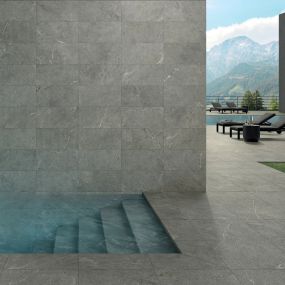 Anthology Gray 12 X 24 & 24 X 48 Anti-Slip Finish Spa